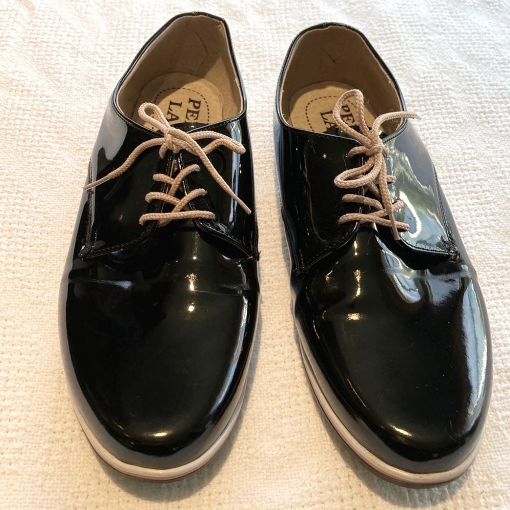 Black Paten Leather Derby Shoes